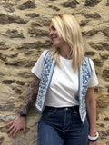 GILET JEANS BRODÉ