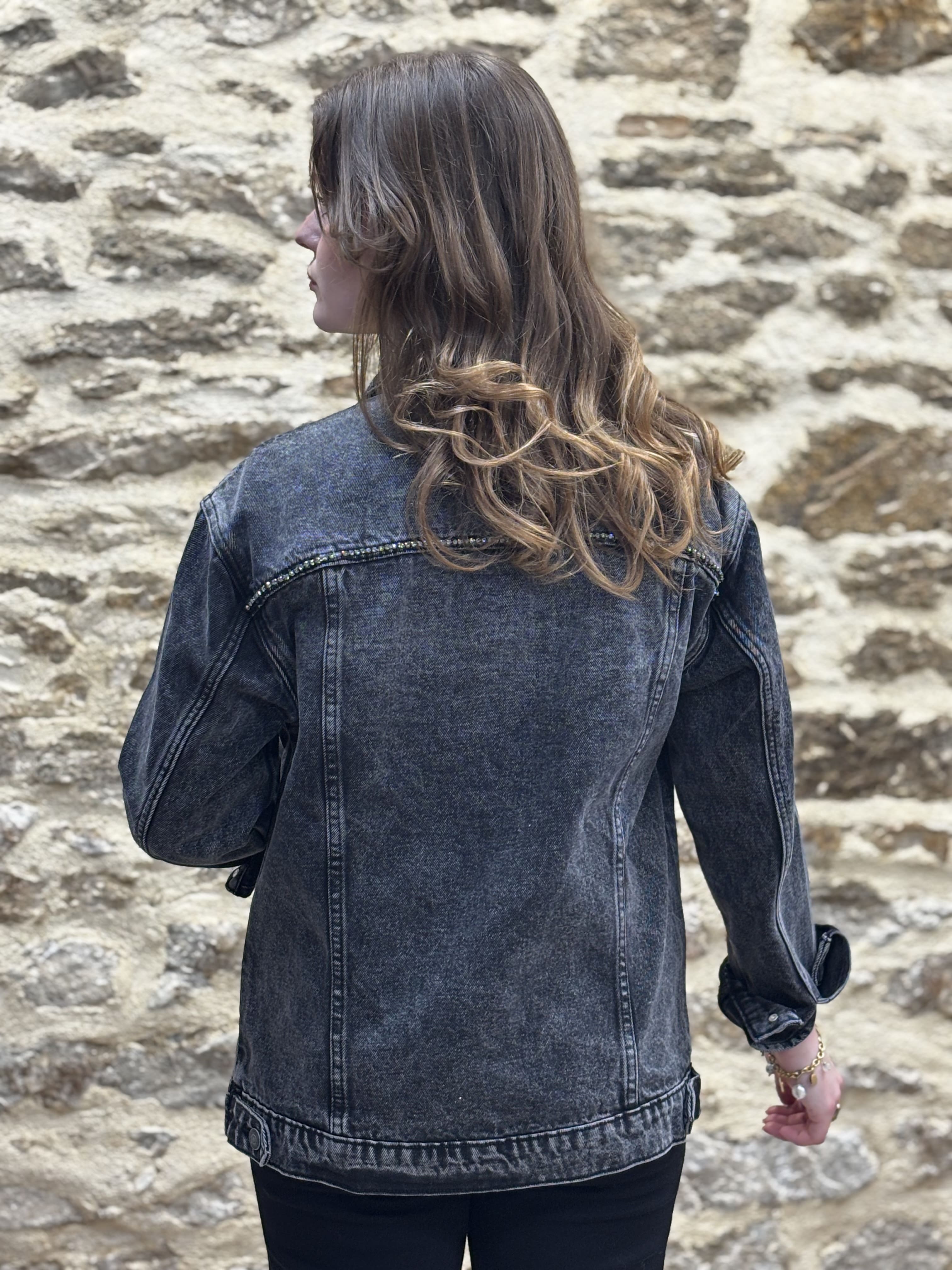BLOUSON JEANS STRAS