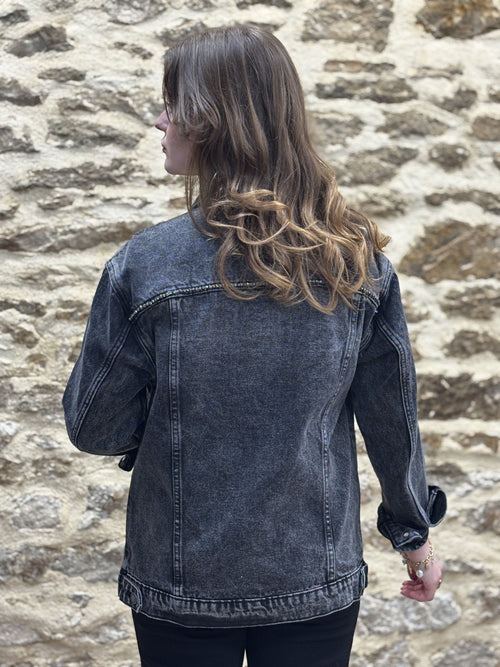 BLOUSON JEANS STRAS