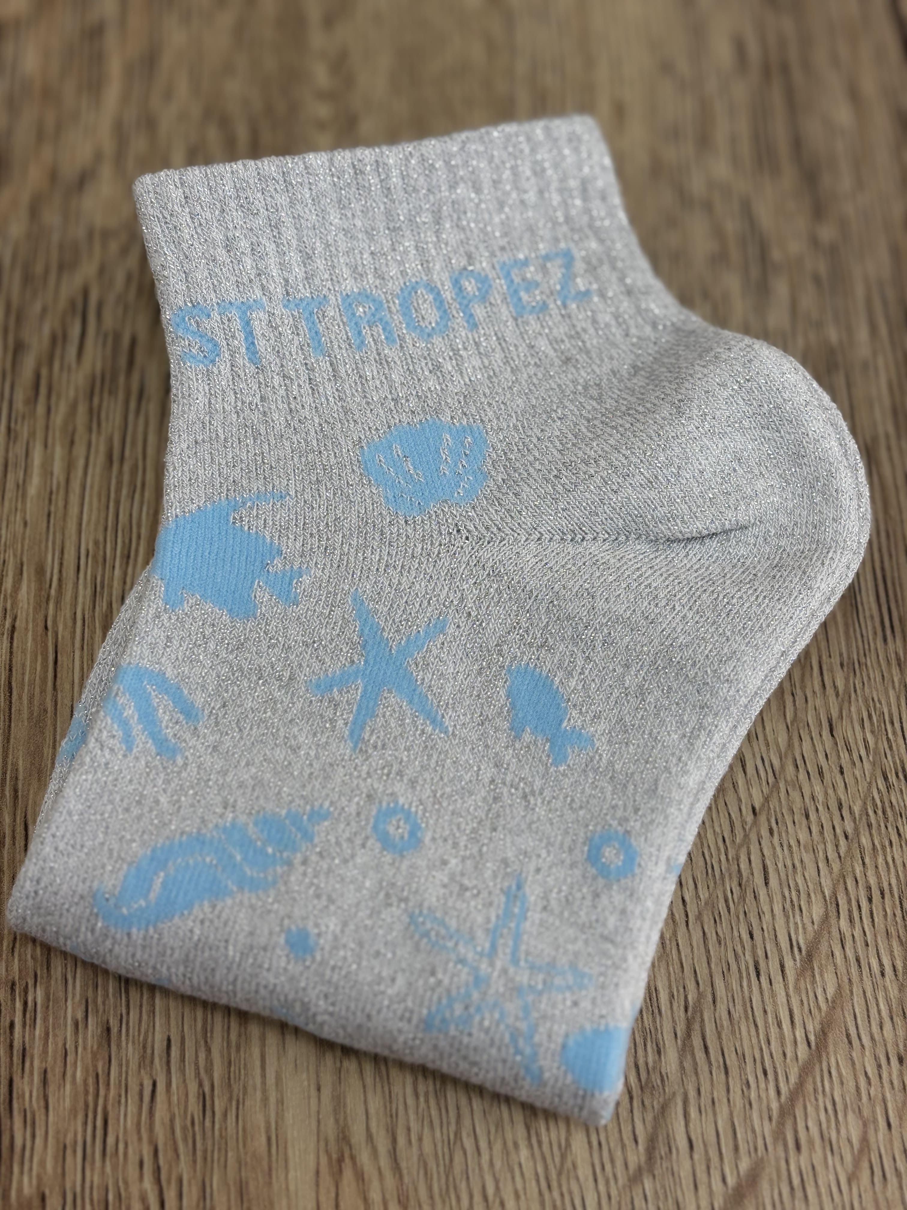 CHAUSSETTES MESSAGE GRIS
