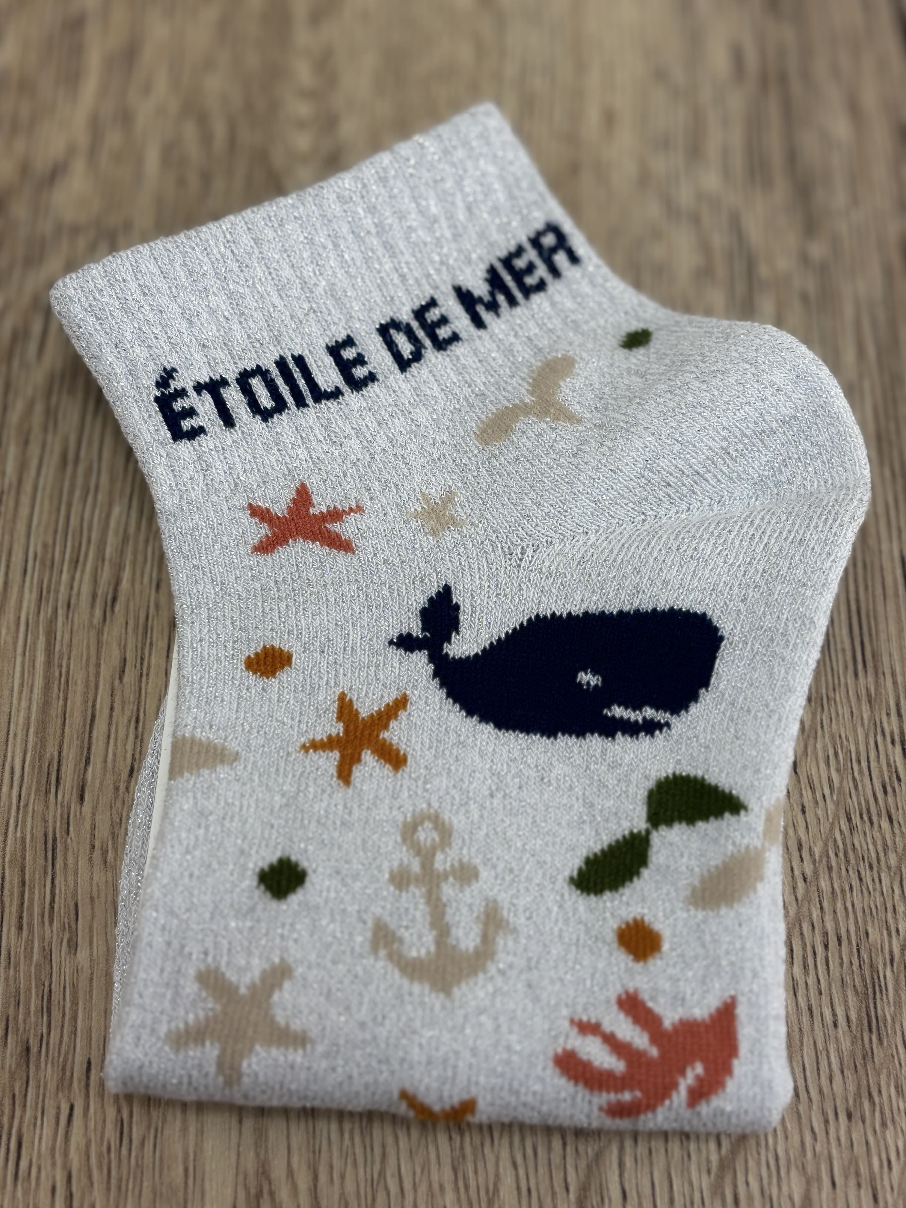 CHAUSSETTES MESSAGE GRIS