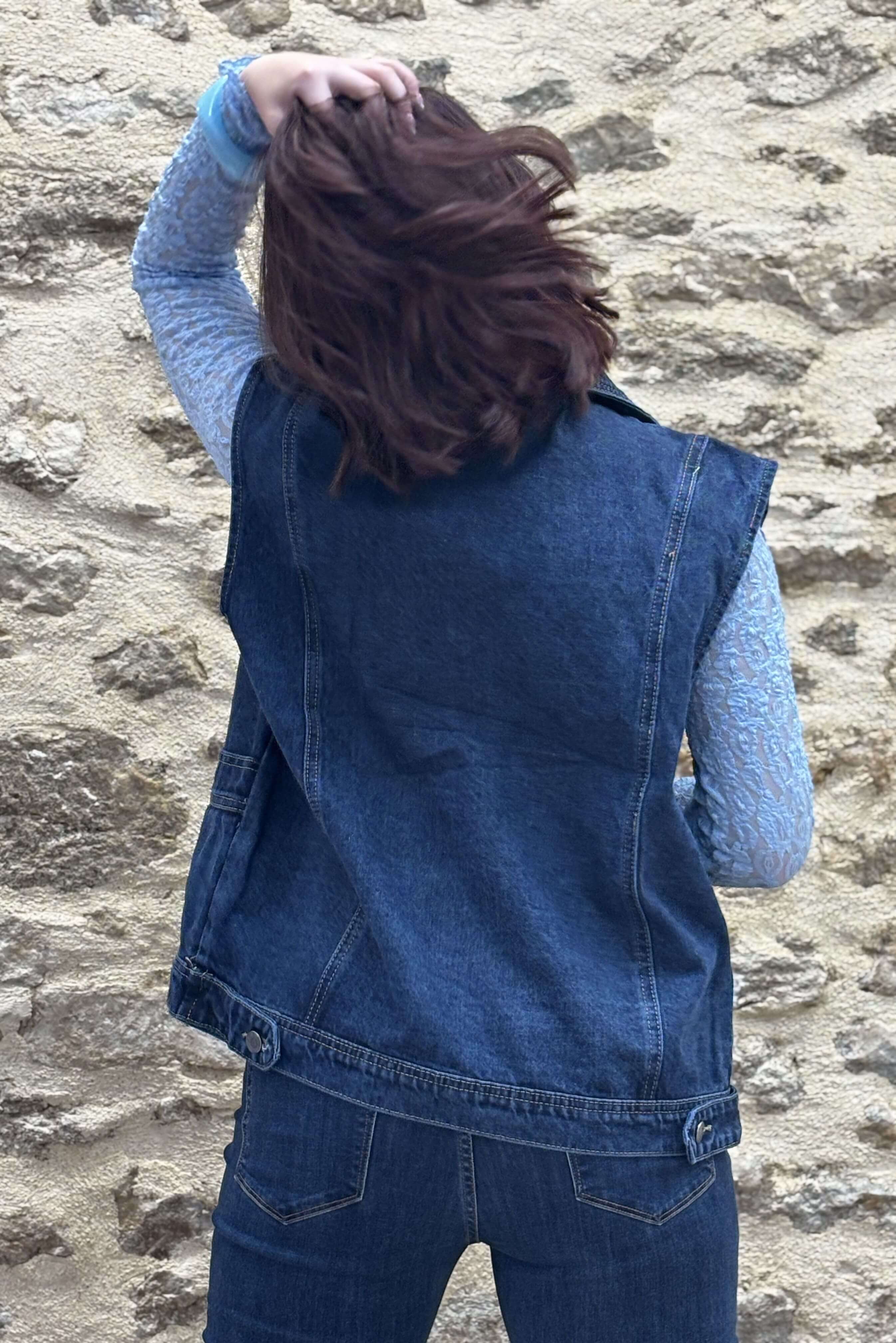 VESTE JEANS & TOP DENTEL